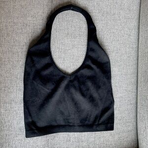 Aritzia Halter Black Crop Top